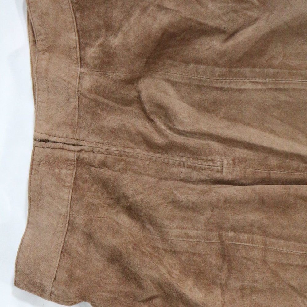 VTG LORD & TAYLOR Silky Suede Leather Skirt Sz 10 Women - Picture 9 of 13